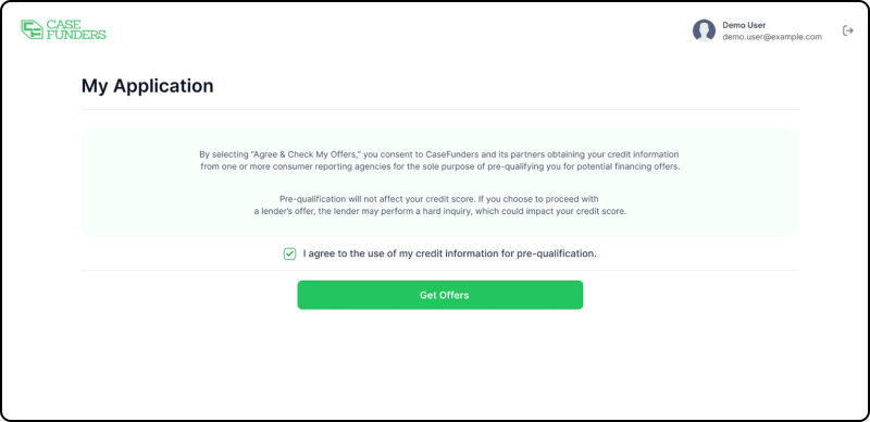 Client opens the secure link