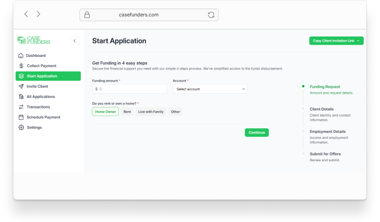 CaseFunders Mobile App